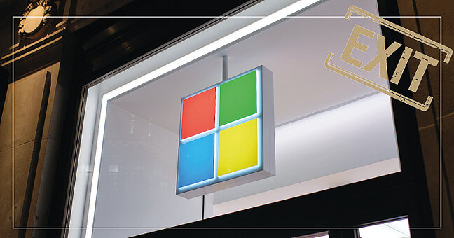 Microsoft Logo beleuchtet